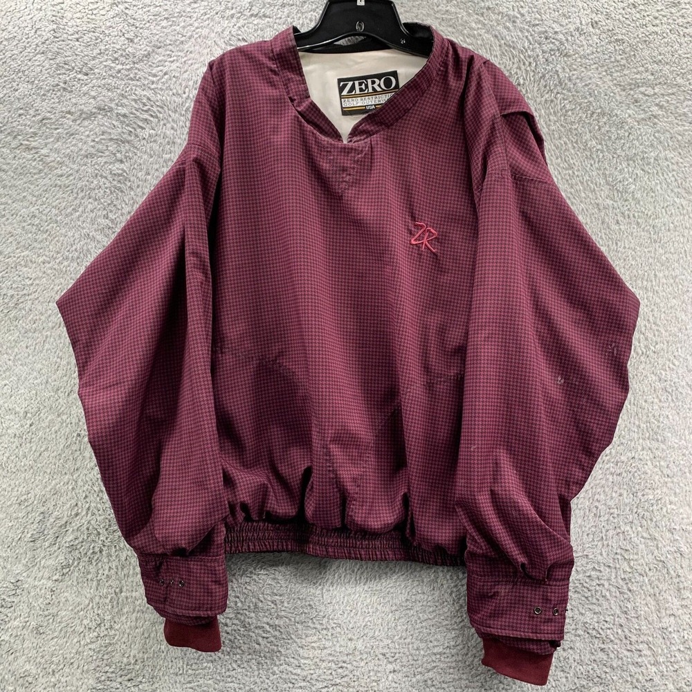ZERO RESTRICTION Jacket Mens Size XL Extra Large Burgundy Black Golf*
